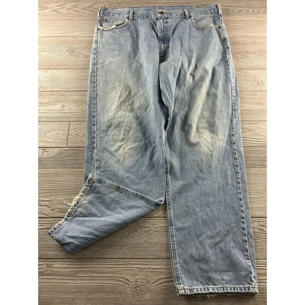 Carhartt Blue Denim Traditional Fit Straight Jeans Mens 40x30 Cotton 5-Pocket